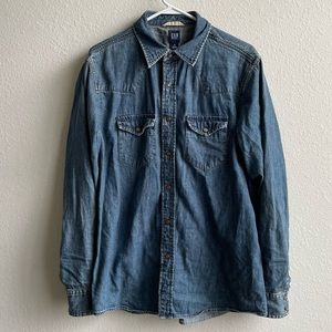 Gap Vintage pearl snap button denim jean shirt